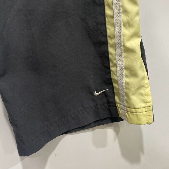 Vintage Nike Womens Elastic Waistband Mesh Lined Track Pants Gray Yellow Medium - Picture 4 of 9